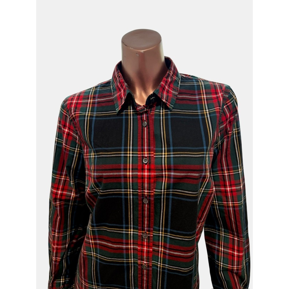 J.Crew Womens Shirt Stewart Plaid Tartan Red Green Preppy Academia Heritage/8 - Picture 2 of 9